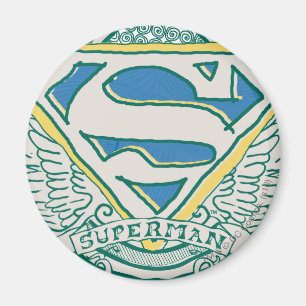 Superman gestileerd   Logo voor ketting Crest Magneet