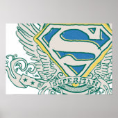Superman gestileerd | Logo voor ketting Crest Poster (Voorkant)
