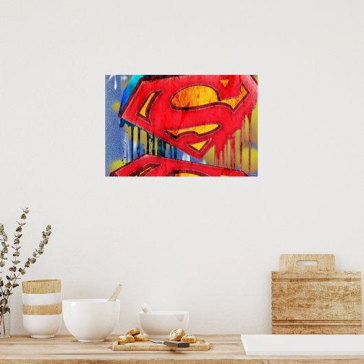 Superman gestileerd | Logo voor stedenverf Poster (Keuken)