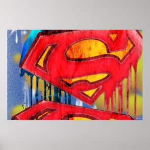 Superman gestileerd   Logo voor stedenverf Poster
