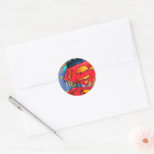 Superman gestileerd | Logo voor stedenverf Ronde Sticker (Envelop)
