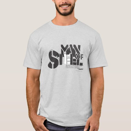 Superman gestileerd | Man staalbrieven Logo T-shirt (Voorkant)