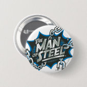 Superman gestileerd | Man van Logo van staal Ronde Button 5,7 Cm (Voorkant /achterkant)