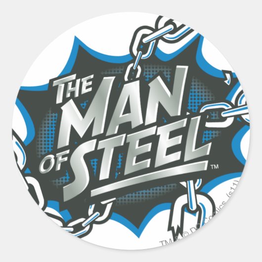 Superman gestileerd | Man van Logo van staal Ronde Sticker (Voorkant)