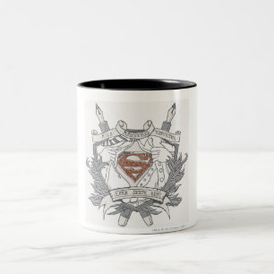 Superman gestileerd   Mild Manered Reporter Logo Tweekleurige Koffiemok