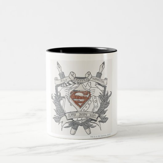 Superman gestileerd | Mild Manered Reporter Logo Tweekleurige Koffiemok (Center)