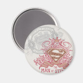 Superman gestileerd | Opgetrokken met kroon-Logo Magneet (Voorkant / Achterkant)