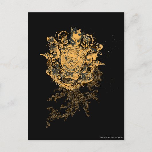 Superman gestileerd | Oranje Heart Beige Logo Briefkaart (Voorkant)