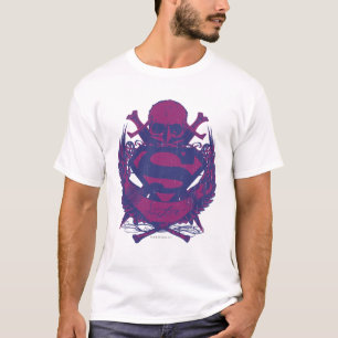 Superman gestileerd Paarse en roze Logo T-shirt