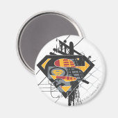 Superman gestileerd | Powerlines-Logo Magneet (Voorkant / Achterkant)