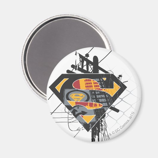 Superman gestileerd | Powerlines-Logo Magneet (Voorkant / Achterkant)