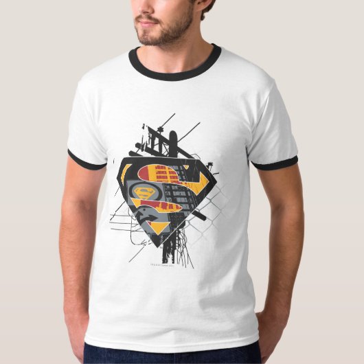 Superman gestileerd | Powerlines-Logo T-shirt (Voorkant)