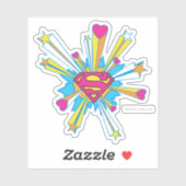 Superman gestileerd | Roze met hart Logo Sticker (Vel)