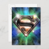 Superman gestileerd | Shiny Burst Logo Briefkaart (Voorkant / Achterkant)