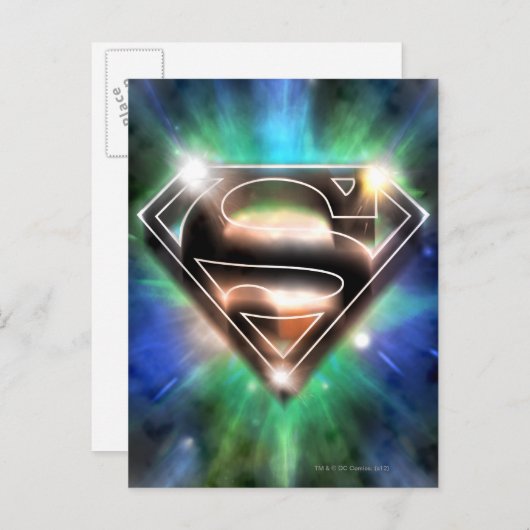 Superman gestileerd | Shiny Burst Logo Briefkaart (Voorkant / Achterkant)