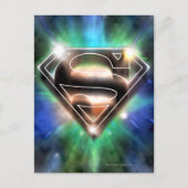 Superman gestileerd | Shiny Burst Logo Briefkaart (Voorkant)