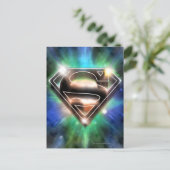 Superman gestileerd | Shiny Burst Logo Briefkaart (Staand voorkant)