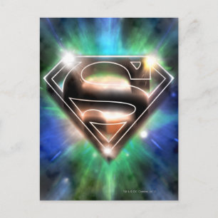 Superman gestileerd   Shiny Burst Logo Briefkaart