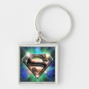 Superman gestileerd   Shiny Burst Logo Sleutelhanger