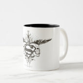 Superman gestileerd | Skulls Logo Tweekleurige Koffiemok (Voorkant rechts)