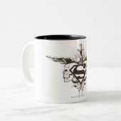 Superman gestileerd | Skulls Logo Tweekleurige Koffiemok (Voorkant links)