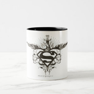 Superman gestileerd   Skulls Logo Tweekleurige Koffiemok