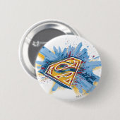 Superman gestileerd | Splash-Logo Ronde Button 5,7 Cm (Voorkant /achterkant)