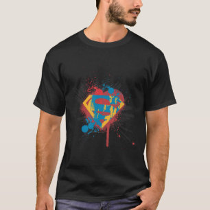 Superman gestileerd Splatter-Logo T-shirt