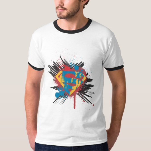 Superman gestileerd | Splatter-Logo T-shirt (Voorkant)