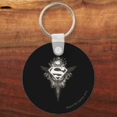 Superman gestileerd | Star en Skull White Logo Sleutelhanger (Voorkant)