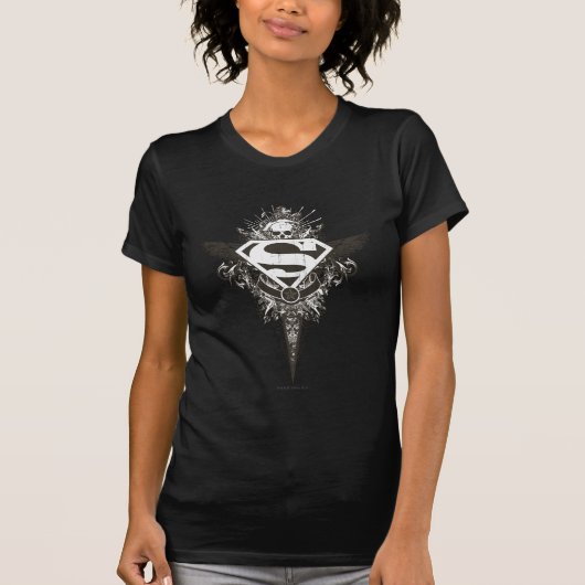 Superman gestileerd | Star en Skull White Logo T-shirt (Voorkant)