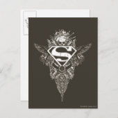 Superman gestileerd | Ster en Logo van de schedel Briefkaart (Voorkant / Achterkant)