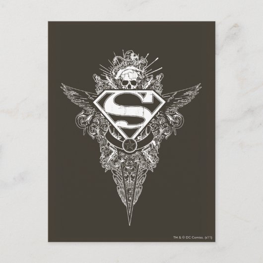 Superman gestileerd | Ster en Logo van de schedel Briefkaart (Voorkant)