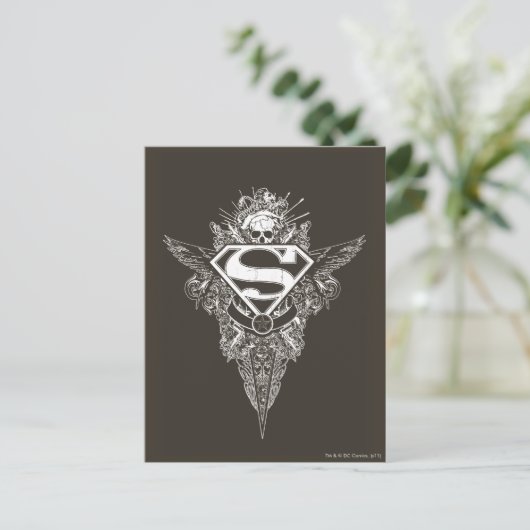 Superman gestileerd | Ster en Logo van de schedel Briefkaart (Staand voorkant)