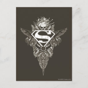 Superman gestileerd   Ster en Logo van de schedel Briefkaart