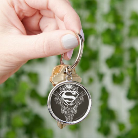 Superman gestileerd | Ster en Logo van de schedel Sleutelhanger (Hand)
