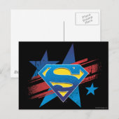 Superman gestileerd | Sterren en stripes Logo Briefkaart (Voorkant / Achterkant)