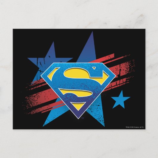 Superman gestileerd | Sterren en stripes Logo Briefkaart (Voorkant)