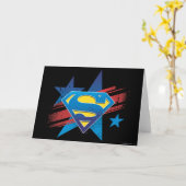 Superman gestileerd | Sterren en stripes Logo Kaart (Gele Bloem)