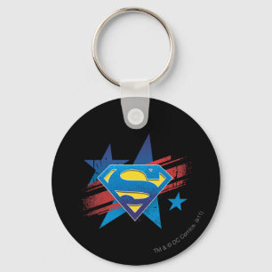 Superman gestileerd   Sterren en stripes Logo Sleutelhanger