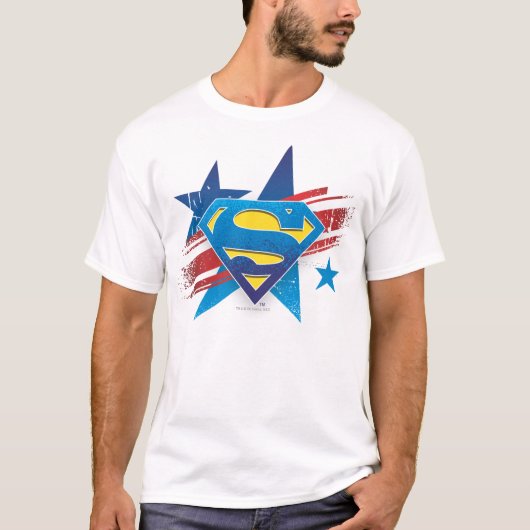 Superman gestileerd | Sterren en stripes Logo T-shirt (Voorkant)