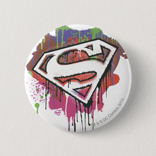 Superman gestileerd | Twisted Innocence Logo Ronde Button 5,7 Cm (Voorkant)