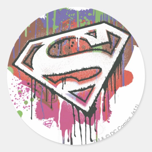 Superman gestileerd | Twisted Innocence Logo Ronde Sticker (Voorkant)
