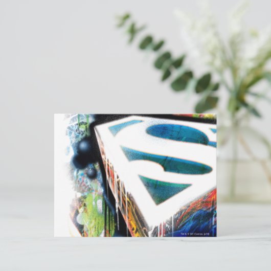 Superman gestileerd | Urban Graffiti Logo Briefkaart (Staand voorkant)