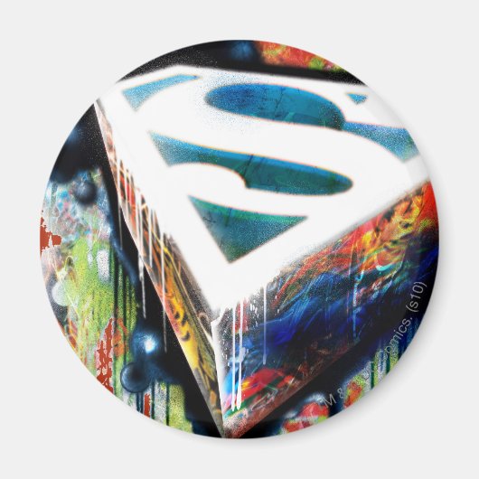 Superman gestileerd | Urban Graffiti Logo Magneet (Voorkant)