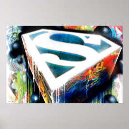 Superman gestileerd | Urban Graffiti Logo Poster