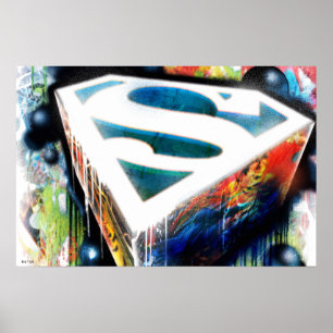 Superman gestileerd Urban Graffiti Logo Poster