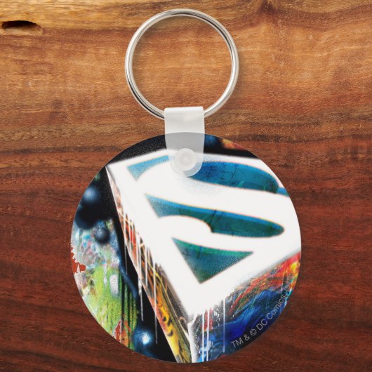 Superman gestileerd | Urban Graffiti Logo Sleutelhanger (Voorkant)
