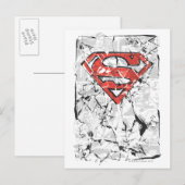 Superman gestileerd | Verplette Comic Logo Briefkaart (Voorkant / Achterkant)