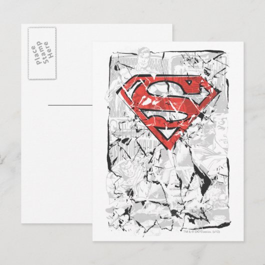 Superman gestileerd | Verplette Comic Logo Briefkaart (Voorkant / Achterkant)
